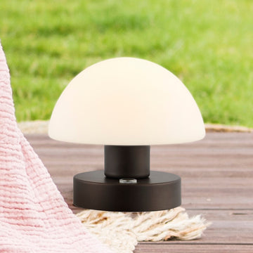 Zoe 5.75" Bohemian Farmhouse Iron Rechargeable Integrated LED Table Lamp - JONATHAN Y
